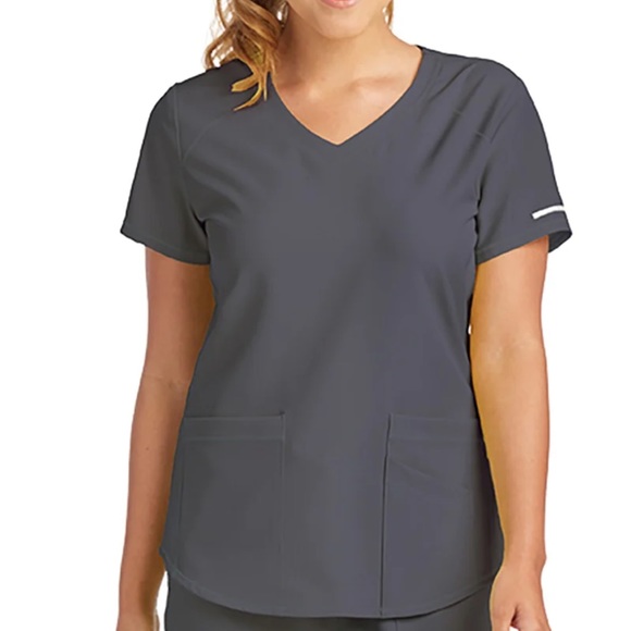 Heather grey scrub top - Picture 1 of 4